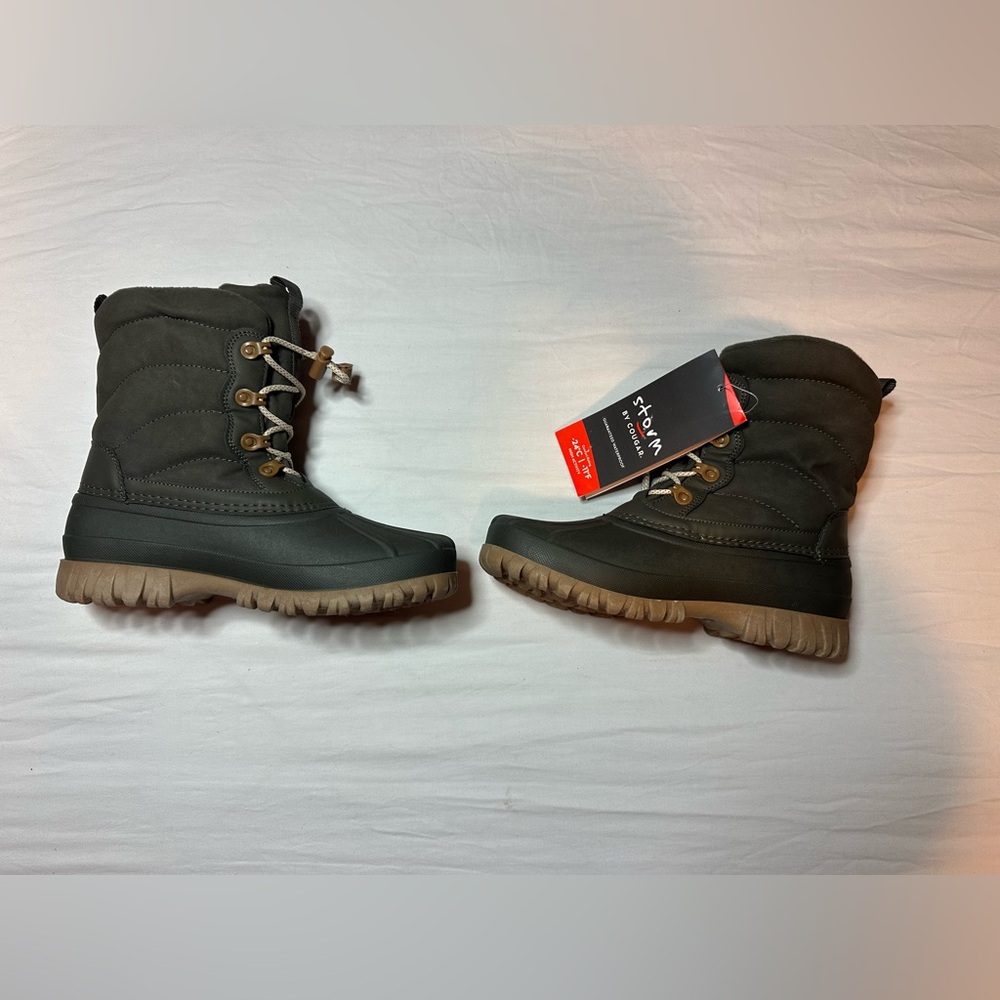 Cougar Storm Gray Boots with Tan Soles